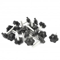 20Pcs 25mm Dia Star Shaped Head M6 x 25mm Male Thread Clamping Screw Knob