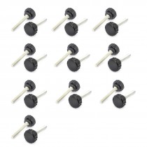 Black 6mm Diameter Thread Round Head Screw On Clamping Knob 20 Pcs
