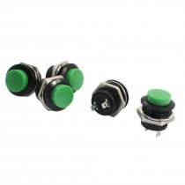 5Pcs SPST 2 Positions Momentary Action Green Push Button Switch AC 250V 3A