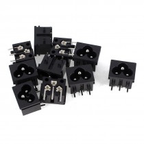 10 Pcs Black Plastic IEC320 Inlet C6 Power Adapter AC 250V/125V 2.5A/7A