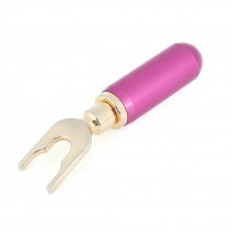 Gold Tone Magenta Aluminium Alloy Solderless Fork Insulated Terminals