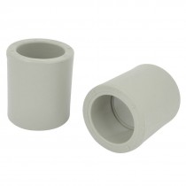 2 Pcs Gray PVC 25mm Inner Diameter Straight Pipe Tube Connector