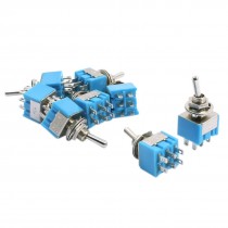 Spare Parts DPDT ON/OFF/ON 3 Position 6 Pin Toggle Switch AC 125V 6A Blue 8pcs