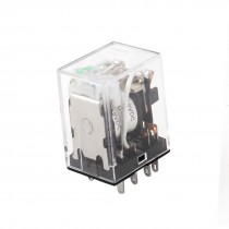 HH52PL DC 12V Coil 8-Pin DPDT Green LED Electromagnetic Relay