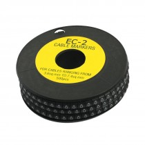 EC-2 Black Flexible PVC Letter 0 Pattern Cable Markers 3.6-7.4mm2 500 Pcs