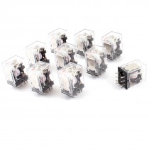 HH52PL AC 380V Coil 8-Pin DPDT Red LED Indicator Light Power Relay 10 Pcs