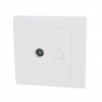 Office White Computer Television TV RJ45 Network Outlet Wall Panel Plate