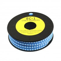 EC-1 Blue Flexible PVC Letter 6 Print Cable Markers Roll 2.6-4.2mm2 1000 Pcs