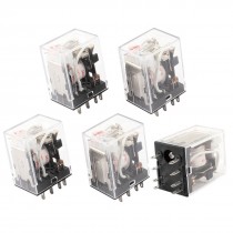 AC 36V Coil DPDT 8-Pin Red LED Light General Purpose Power Relay 5 Pcs