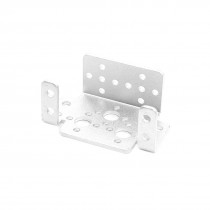 Silver Tone L Shape Metal Mounting Bracket Holder for DC Multifunction Motor