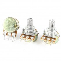 3 Pieces B50K 50K Ohm 3 Pins Single Linear Rotary Taper Potentiometer AC 220V 6A