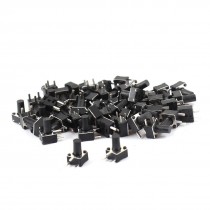 50 Pcs Momentary 3-pin Tact Round Pushbutton Switch 4.5mmx4.5mmx7mm Black