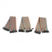 3 Pcs 1P-1P 40-Pin Breadboard Testing Jumper Wire Cable 2.54mm 30cm