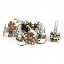 10 Pcs 5K Ohm Knurled Shaft Top Adjustment Double Linear Potentiometer AC 220V