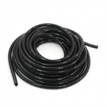8mm x 15M Spiral Cable Wire Wrap Band Computer Manage Cord Black