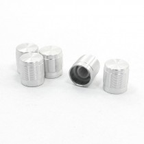 5 x Volume Control Rotary Knobs Silver Tone for 6mm Dia Shaft Potentiometer