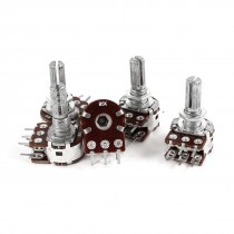 5 Pcs 5K Ohm B5K Top Adjustment Double Linear Rotary Taper Potentiometer AC 220V