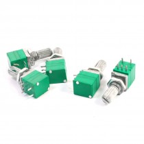 5pcs 6mm Knurled Shaft Single Linear B Type 10K ohm Rotary Potentiometer
