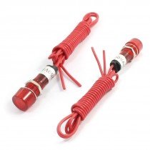 2Pcs AC 250V Cylinder Shape Red LED Buzzer Alarm Accident Signal Pilot Lamp 1m