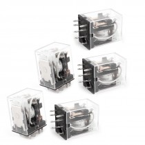 HH52PL DC 12V Coil 8-Pin DPDT Green LED Lamp Electromagnetic Relay 5 Pcs
