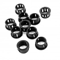 10 Pcs Black Round Cable Harness Protective Snap Bushing 16mm Panel Hole Dia