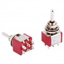 2pcs Switching Light Toggle Switch ON-OFF-ON 6Pins DPDT AC 250V 2A 120V 5A