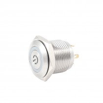 DC 12V Green LED Lamp 4P NO+NC Momentary 16mm Stainless Steel Pushbutton Switch