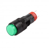 DC 24V SPST 2 Pin Soldering Momentary Green Indicator Press Push Button Switch