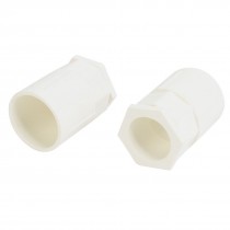 2 Pieces Straight Type 25mm to 20mm Inna Dia White PVC Wire Pipe Connector