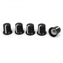 5Pcs 6mm Knurled Shaft White Top Stereo Radio Potentiometer Volume Knob Cap