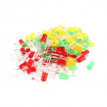 100 x 5mm Red Green Yellow White LED Light Emitting Diodes DC 2.5-3.0V