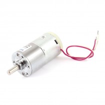 DC 12V 25RPM 6mm Shaft Wired Cylindrical Metal Electric Geared Box Motor