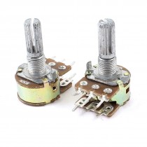 B50K 50K ohm 6 Pins Split Shaft Rotary Linear Dual Taper Potentiometer x 2