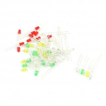 50Pcs 3mm Round Head Brightlight Multicolored LED Lamp Bulbs Emitting Diodes