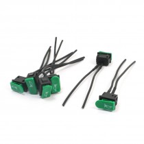 6pcs 1P1T SPST Green Horn Button Momentary Wired Rocker Switch 12V