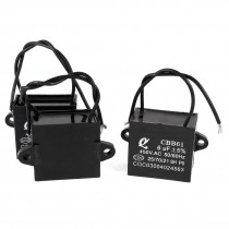 AC 450V 6uF 5% 2 Wired Metalized Polypropylene Film Motor Capacitors Black 3 Pcs