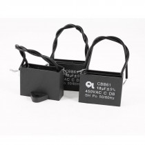 AC 450V 1.5uF 5% 2-Wire Metalized Polypropylene Film Motor Capacitor Black 3 Pcs