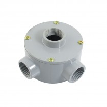 G3/4" Thread Three Holes Conduit Wiring Round Metal Junction Box