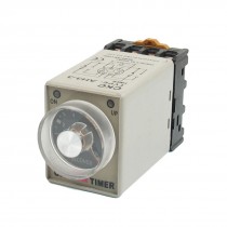 AH3-3 0-10 Sec 8 Pins Plastic Housing Delay Timer Time Relay 24VAC + Socket
