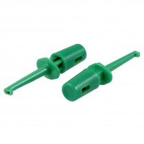 1.6" Long Meter Multimeter Lead Wire Testing Hooks Clip Green 2 Pcs