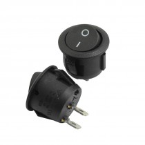 2 x AC 6A/250V 10A/125V On/Off Snap in SPST Round Boat Rocker Switch Black