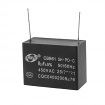 450V 8uF Polypropylene Film Motor Run Capacitor CBB61 Model