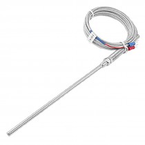 Grounded K Type Thermocouple Temperature Sensor 9.8ft 3 Meter w 2 Fork Terminal