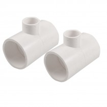 2 Pcs 40mm to 20mm Three Way PVC Pipe Fittings Connectors Adapters White