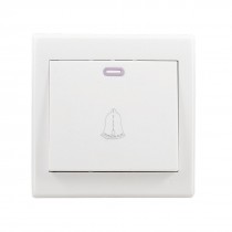 10A/250V White Square Shaped Door Bell Switch Wall Plate