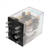 HH52P DC 12V Coil 8 Pin DPDT Green LED Indicator Power Relay 5A 240VAC 28VDC