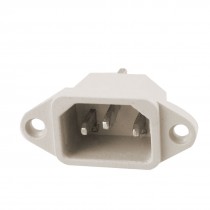 250V 10A White Plastic C14 Power Supply Plug Adapter