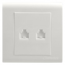 White 8P8C RJ45 Network Socket RJ11 6P4C Phone Outlet Jack Wall Face Plate Panel