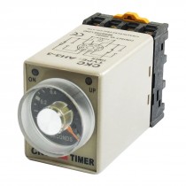 24VAC 0-1 Second 8P Plastic Housing Delay Timer Time Relay AH3-3 + Base