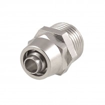 0 51" x 0 28" Pneumatic Air Hose Quick Coupler Connector Adapter Silver Tone
